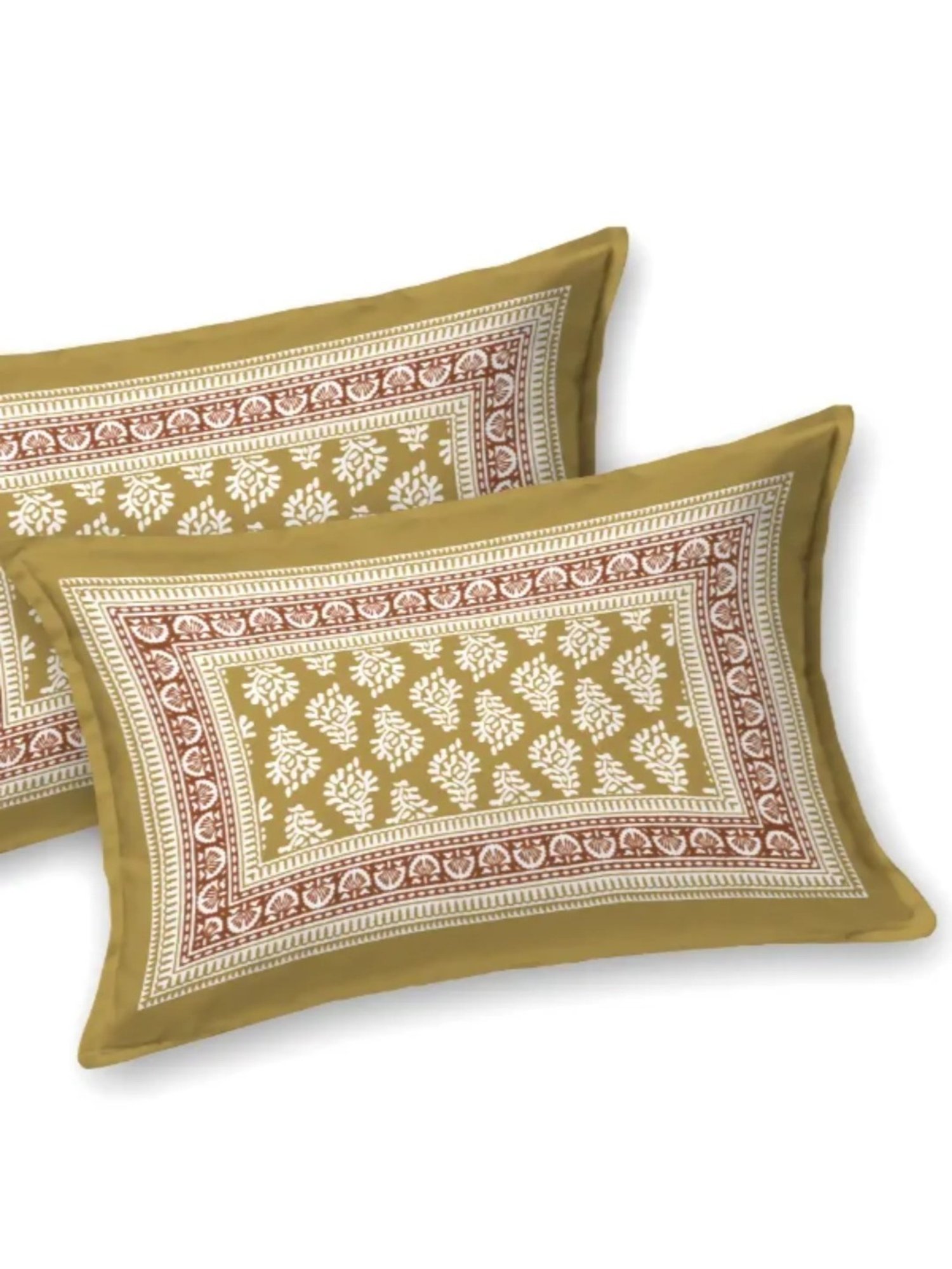 Living Roots Printed Green 240 TC Cotton Bedsheet with 2 Pillow Covers