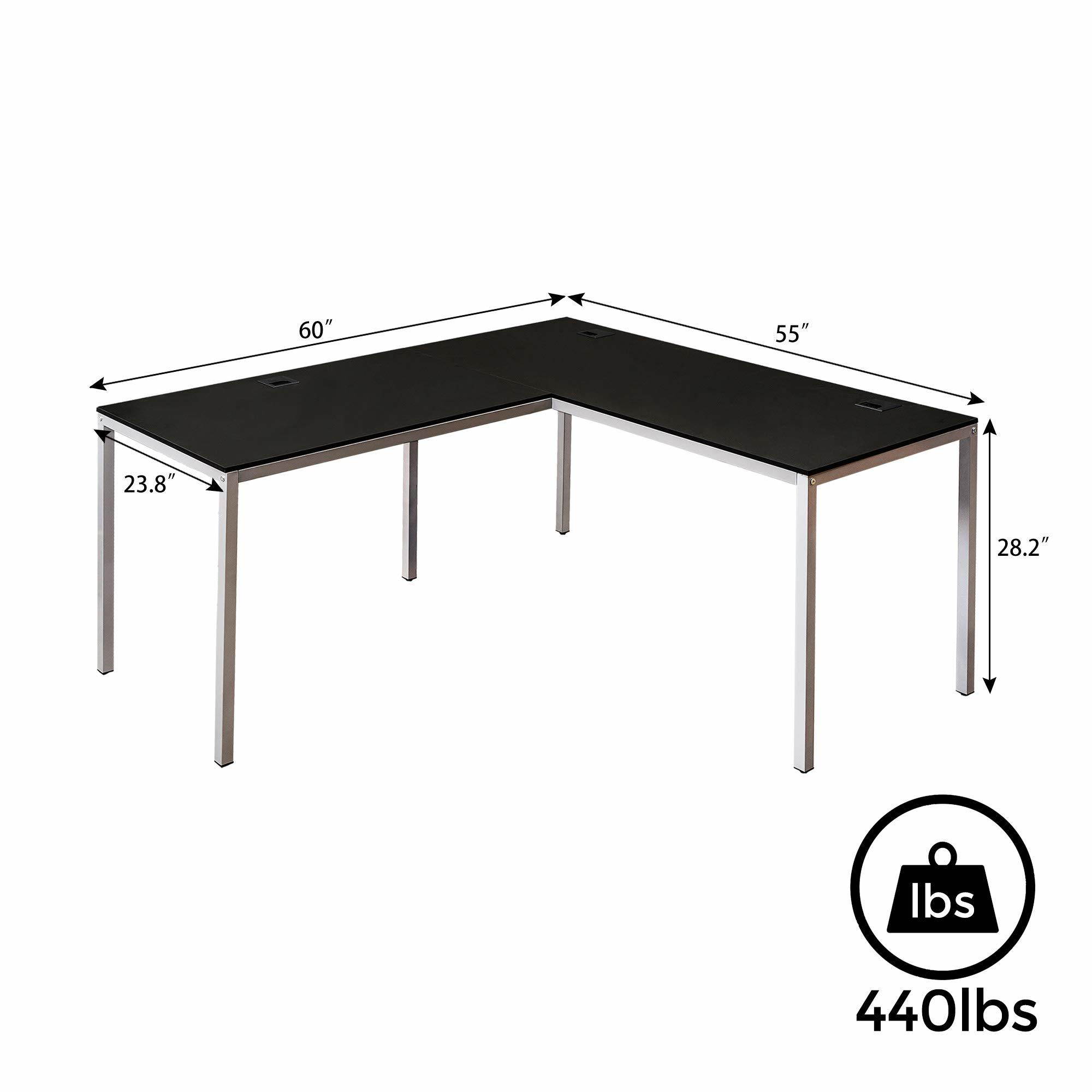60" L Shaped Desk Corner Computer Desk Gaming Table Workstation for Home Office Study