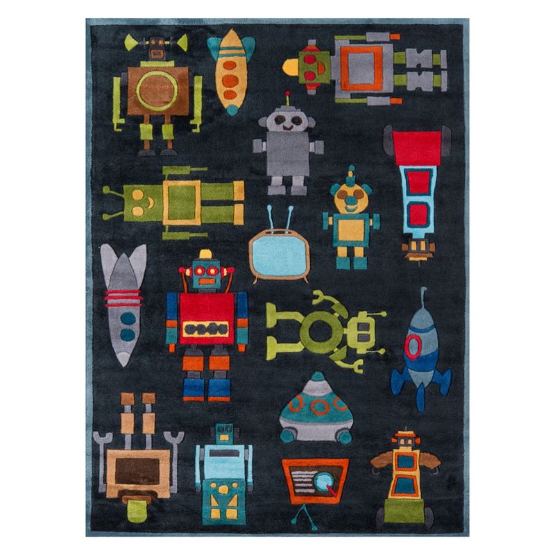 2'x3' Robot Tufted Accent Rug Steel Blue - Momeni
