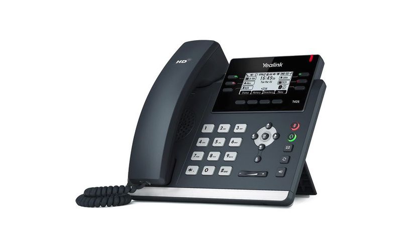 Yealink T42S-SFB IP Phone - Corded - Bluetooth - Wall Mountable - VoIP - Caller ID - Speakerphone - 2 x Network (RJ-45) - USB - PoE Ports