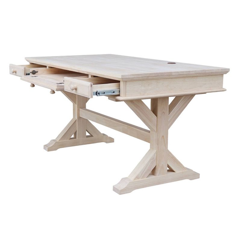 Executive Desk With Canyon Base Unfinished - International Concepts