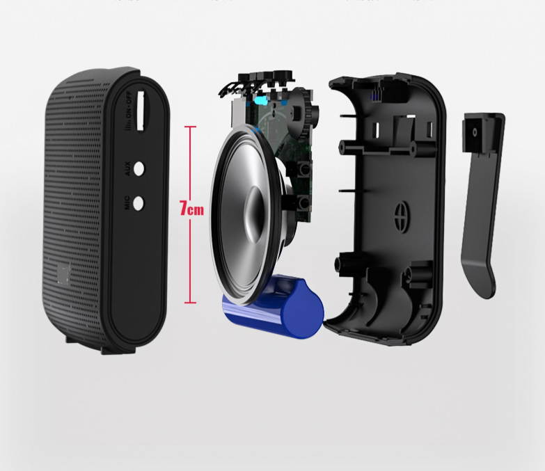 5W Voice Amplifier Portable Mini with Sound-amplifying, Music Playing, Wired Microphone Headset, and Waistband, 2000mAh Battery, for Classroom, Meetings and Outdoors, Teachers, Tour Guide Black 308