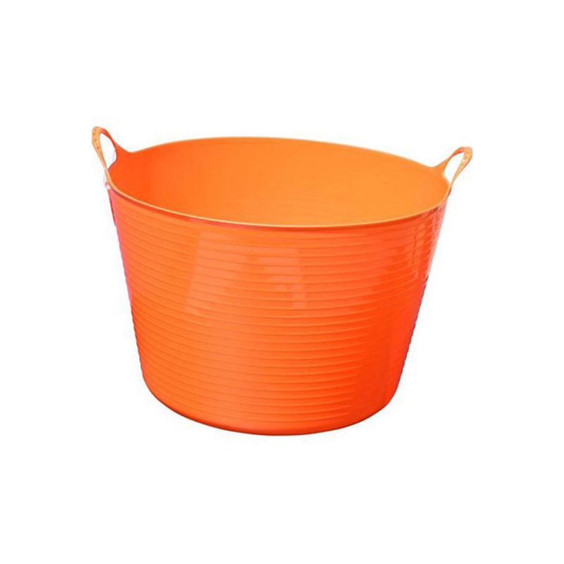 Tuff Stuff Products F16-BK 64 Quart Perforated Colander UV Resistant Sieve Multi Purpose Tub Pail for Garden, Home, or Farm, Orange