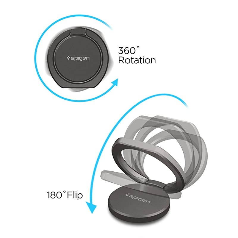 Style Ring 360 Cell Phone RingPhone GripStandHolder for All Phones and Tablets Compatible with Magnetic Car Mount Gun Metal