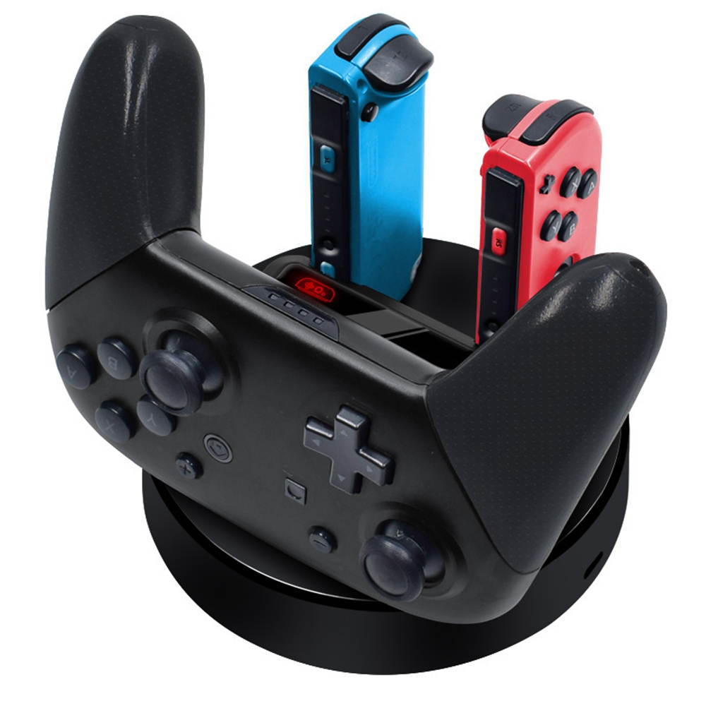 Nintendo Switch Charger Charging Station, 4 in 1 Nintendo Switch Joycon Controller Charger Charging Dock Stand with Type C Charging Cable