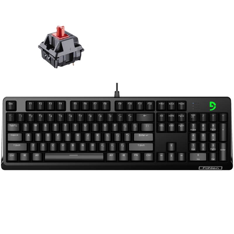 Fuhlen G900S All 104 Non-conflicting Keys, Classic  Exterior Wired  Cherry MX Black Mechanical  Keyboard, 50Million Times Keystrokes Lifespan-White