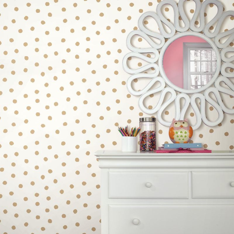 RoomMates Gold Dot Peel & Stick Wallpaper Gold