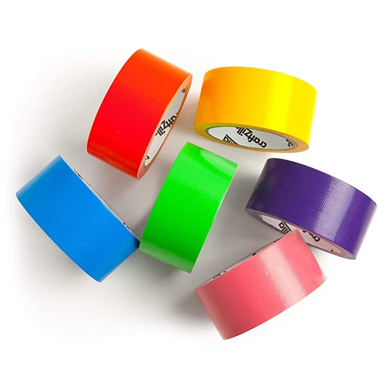 Rainbow Colored Duct Tape &mdash; 6 Bright Colors &mdash; 15 Yards x 2 Inch &mdash; No Residue, Tear by Hand & Waterproof &mdash; Great for Arts & Crafts, Color-Coding, and DIY Projects