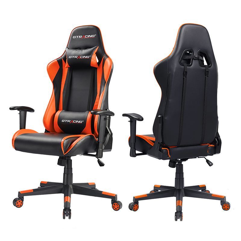 Gaming Chair, Racing Style Computer Desk Chair Padded Armrests Ergonomic Lumbar Support Adjustable Height