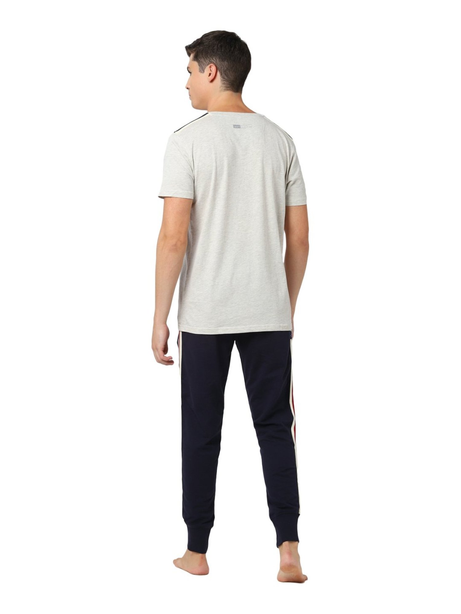 Peter England Light Grey Regular Fit Sports Set