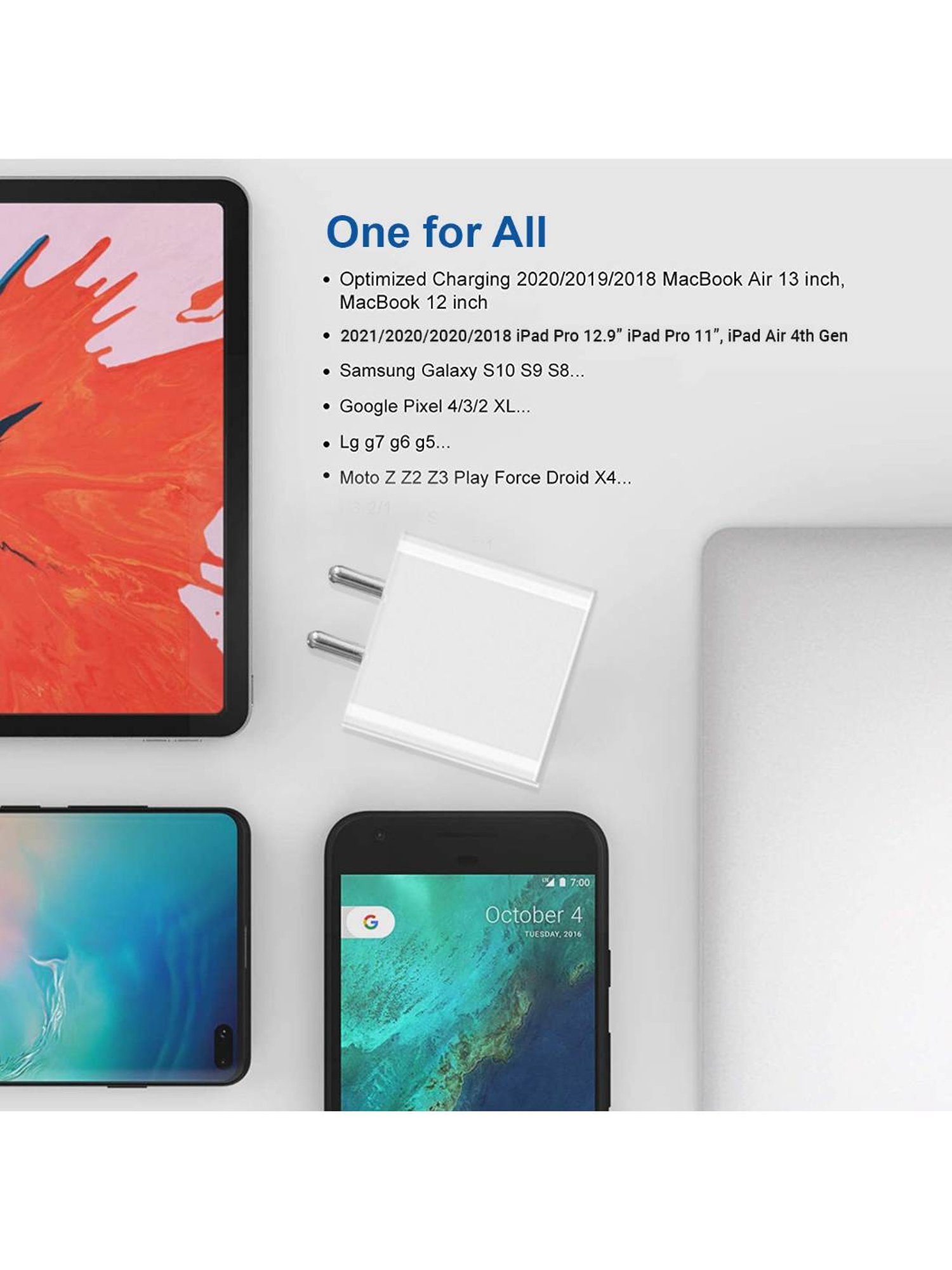 UNIGEN 20W PD Type-C Fast Charger Adapter for Samsung Galaxy S20 (White)