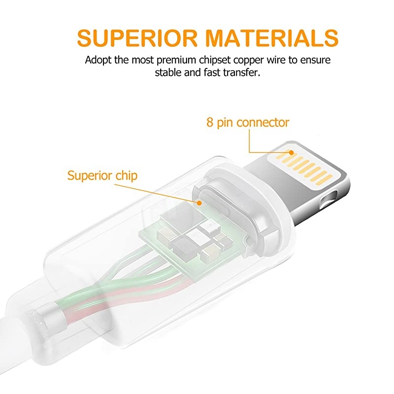 iPhone Charger,  5 Pack 6ft Lightning Cable iPhone Charging Syncing Cord Charger Cable Compatible iPhone X 8 8Plus 7 7Plus 6S 6Splus 6 6Plus SE 5 5S 5C More