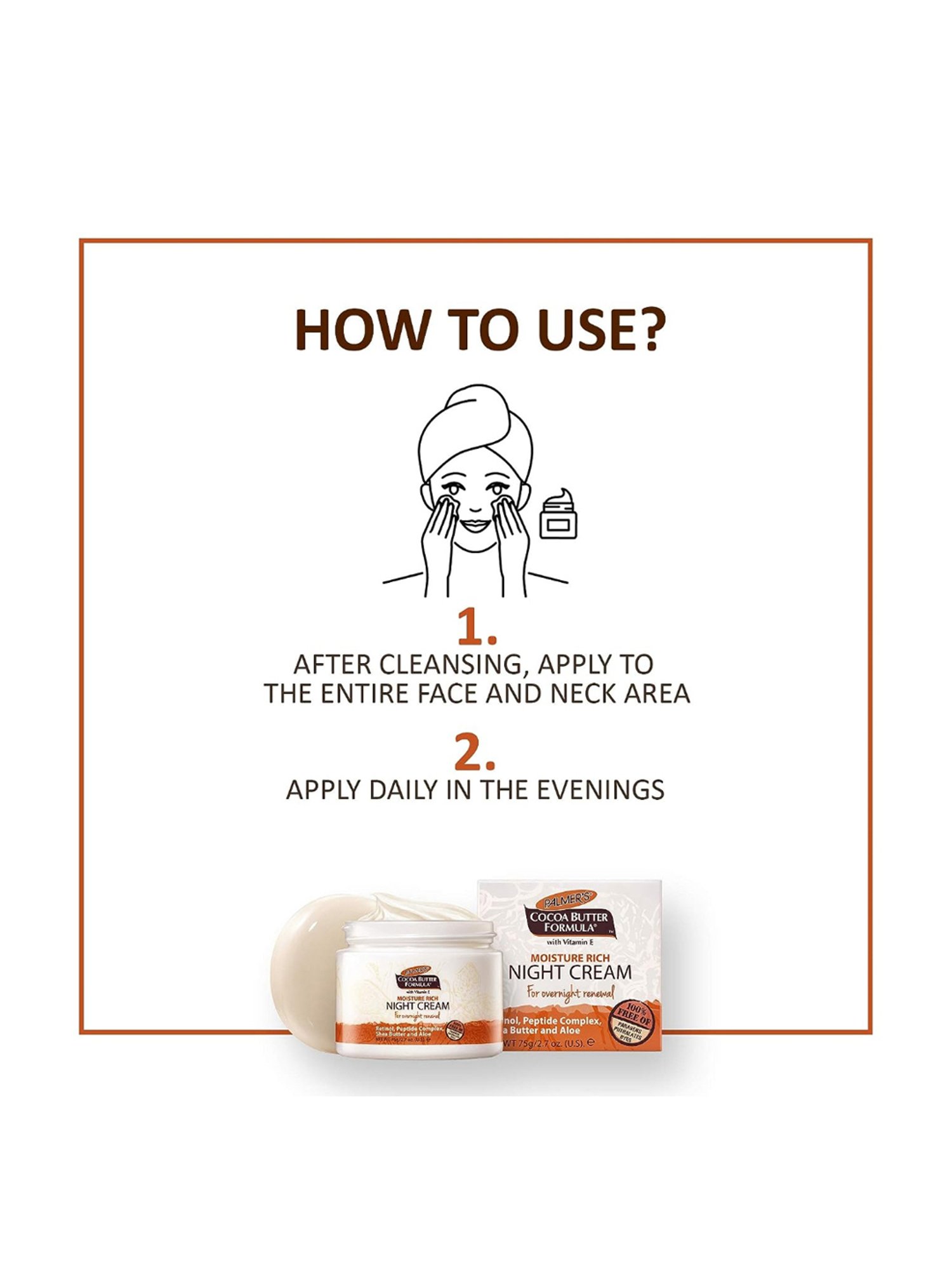 Palmer's Cocoa Butter Formula with Vitamin E Moisture Rich Night Cream - 75 gm