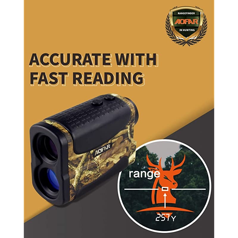 HX-700N Hunting Range Finder 700 Yards Waterproof Archery Rangefinder for Bow Hunting with Range Scan Fog and Speed Mode, Free Battery, Carrying Case&hellip;