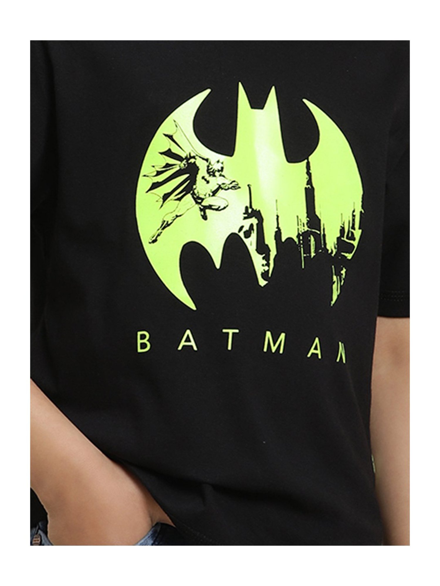 Kidsville Batman Printed Regular Fit Black T-Shirt For Boys