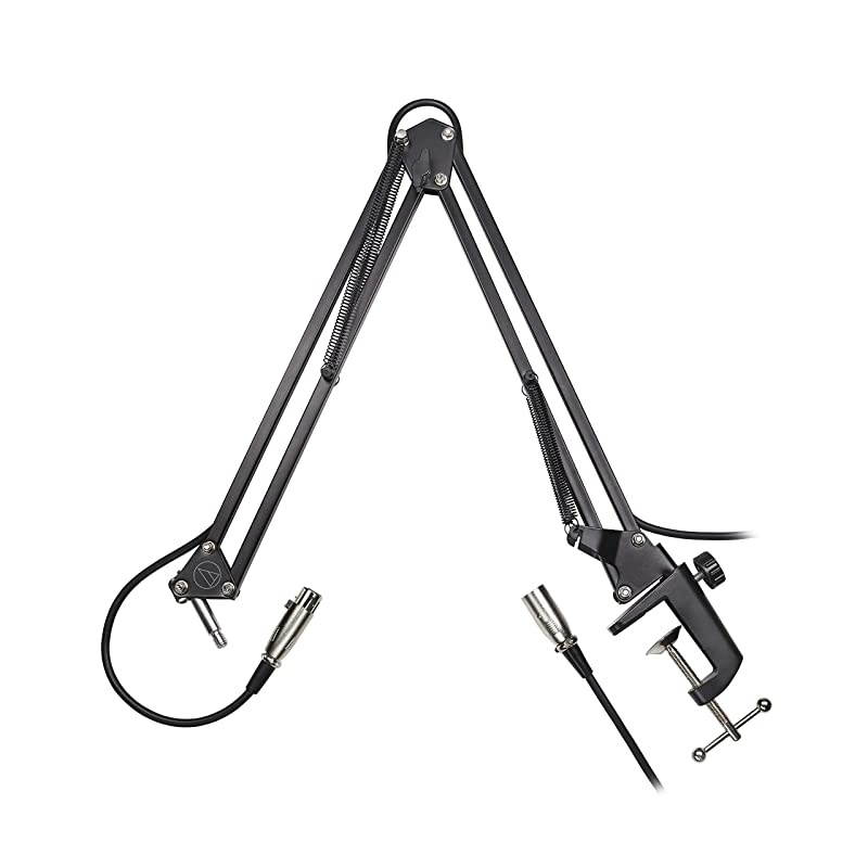 AT2020PK Vocal Microphone Pack for StreamingPodcasting Includes XLR Cardioid Condenser Mic Adjustable Boom Arm and Monitor HeadphonesBlack