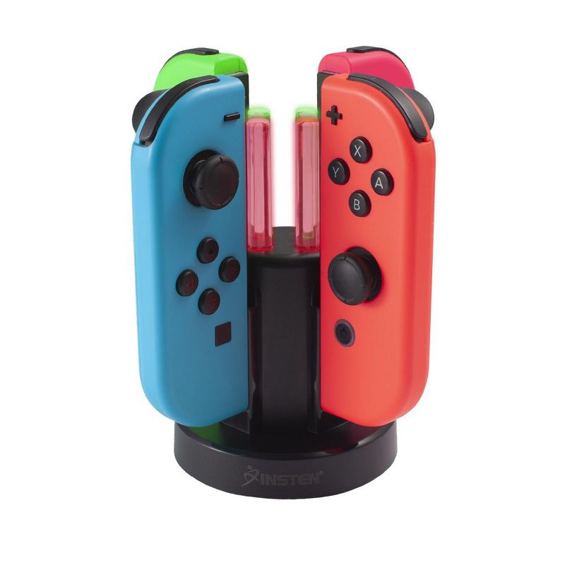 Insten Charging Station For Nintendo Switch Joycon Controller, with LED Light Bar Indicator, USB Joy-Con Charger Dock Stand