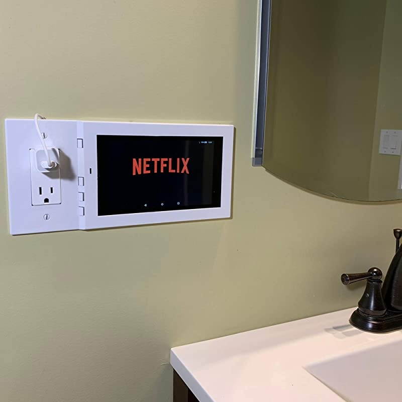 Fire 7quot Wall Mount Kit V2 by  in White Attach to Outlet or Switch Easy Installation DamageFree Kiosk Show Display Smart Home Interface Security Camera Viewer Alexa On Wall