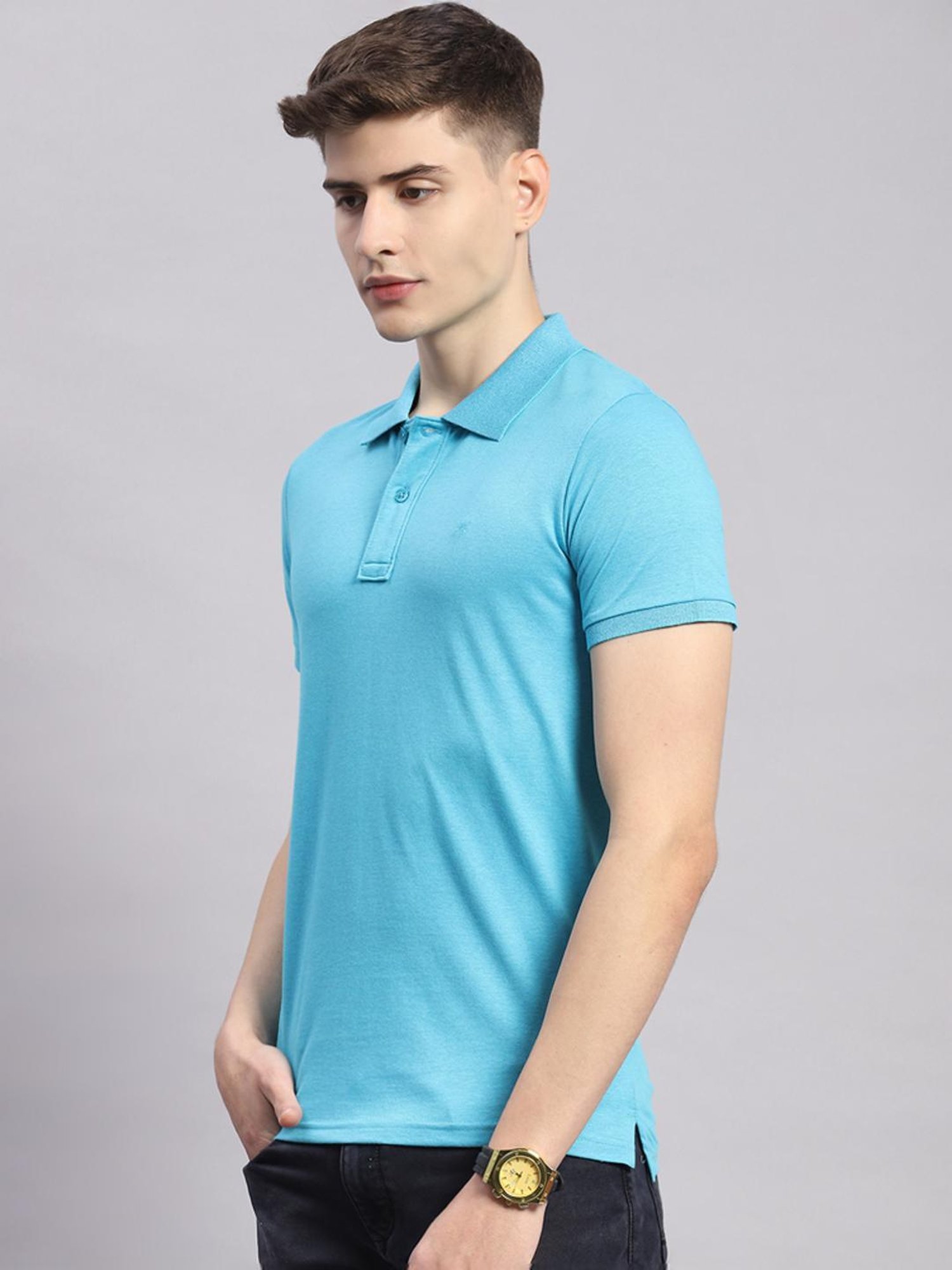 Monte Carlo Firozi Cotton Regular Fit Polo T-Shirt
