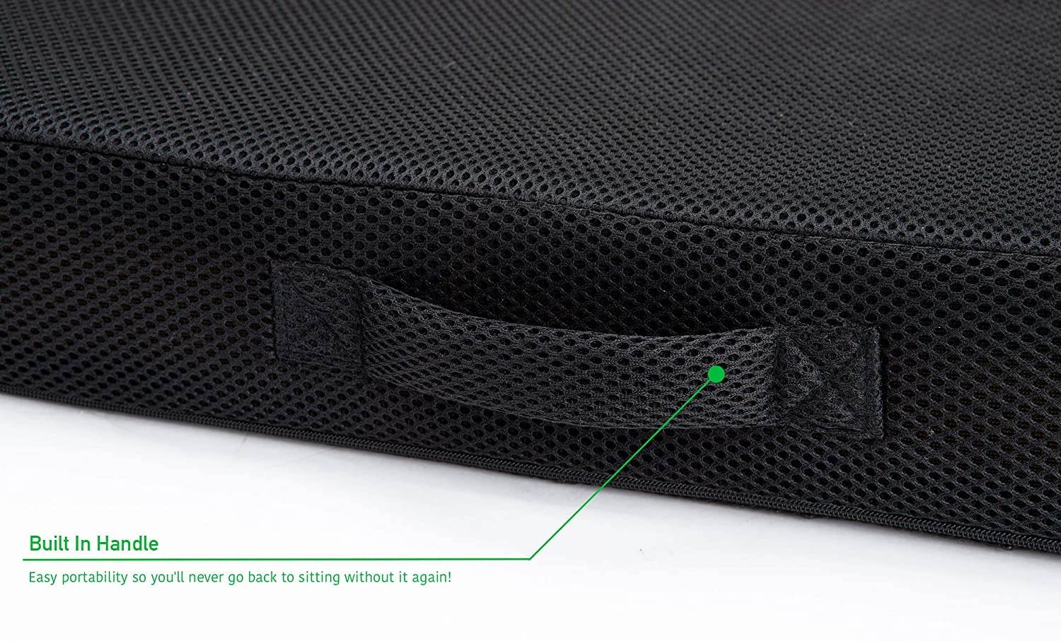 Mind Reader MEMGEL-BLK Pressure Relief for Lower Back, Arms, Non-Slip Orthopedic Ergonomically Cushion, Perfect for Office, Home, Car & More, Chair, Black