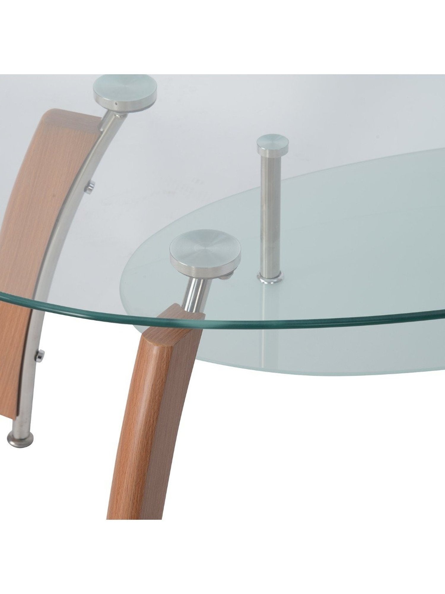 Nilkamal Drew Transparent Glass Coffee Table with Shelf