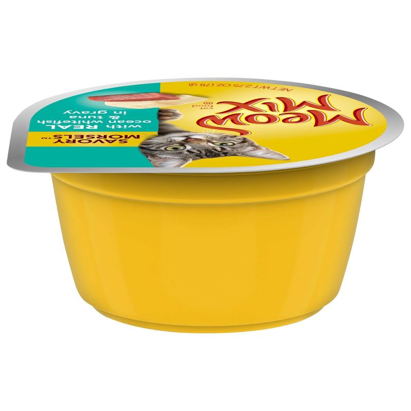 Meow Mix Savory Morsels with Ocean Whitefish & Tuna In Gravy Wet Cat Food - 2.75oz