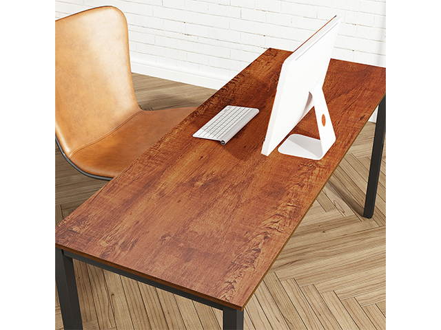 Computer Desk 63" Modern Sturdy Office Desk PC Laptop Desk Study Writing Table for Home Office Workstation,Sandalwood,GT173