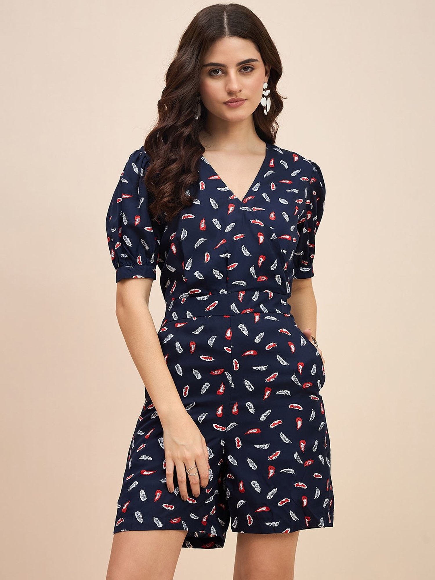 BRINNS Navy Printed Playsuit