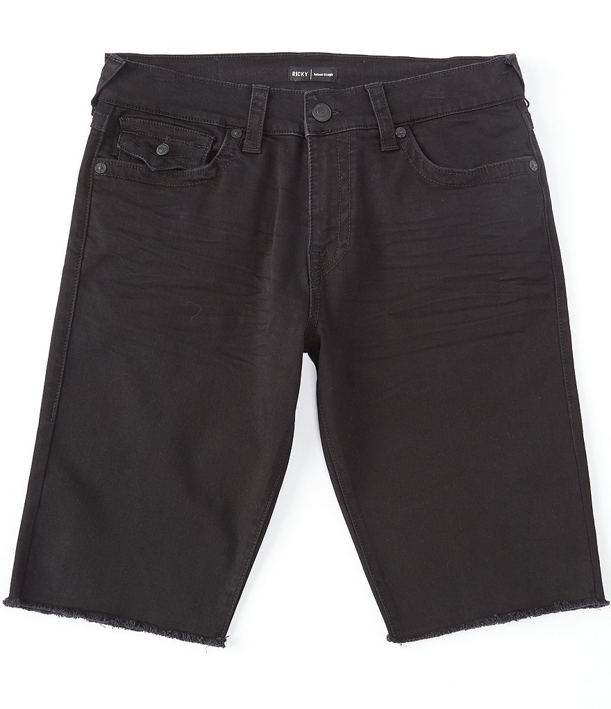 True Religion Ricky Fit Raw Edge 13#double; Inseam Denim Shorts