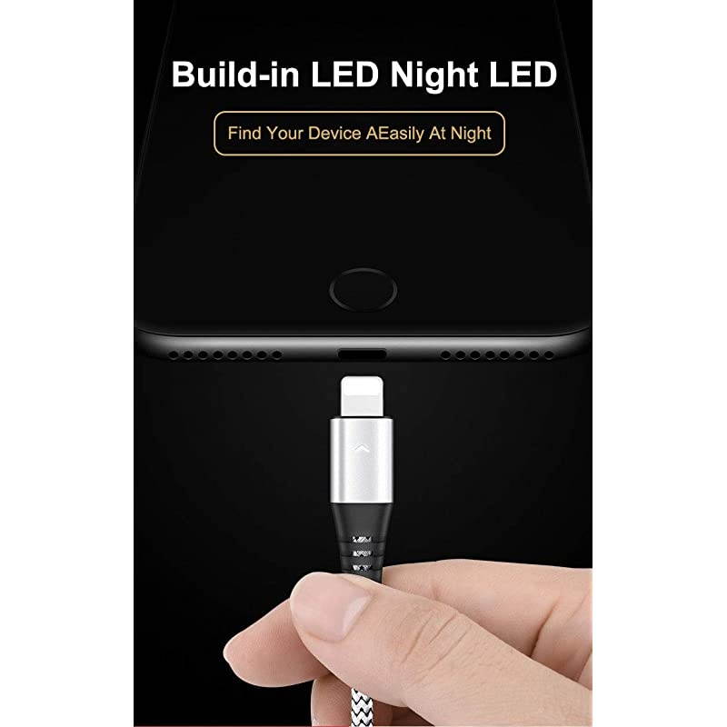 ChargeSync Cable wLED  1 Foot Data Cable Fast Charging and Sync Charger for iPhone XsXS MaxXRX 88 Plus 7 Plus 6S6 PlusSE iPad Pro Air Mini 234 iPod Touch 56 30cm