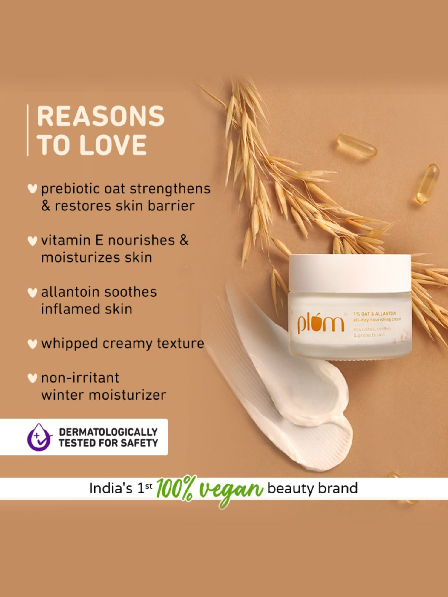 Plum 1% Oat & Allantoin All-Day Nourishing Face Cream - 50 gm