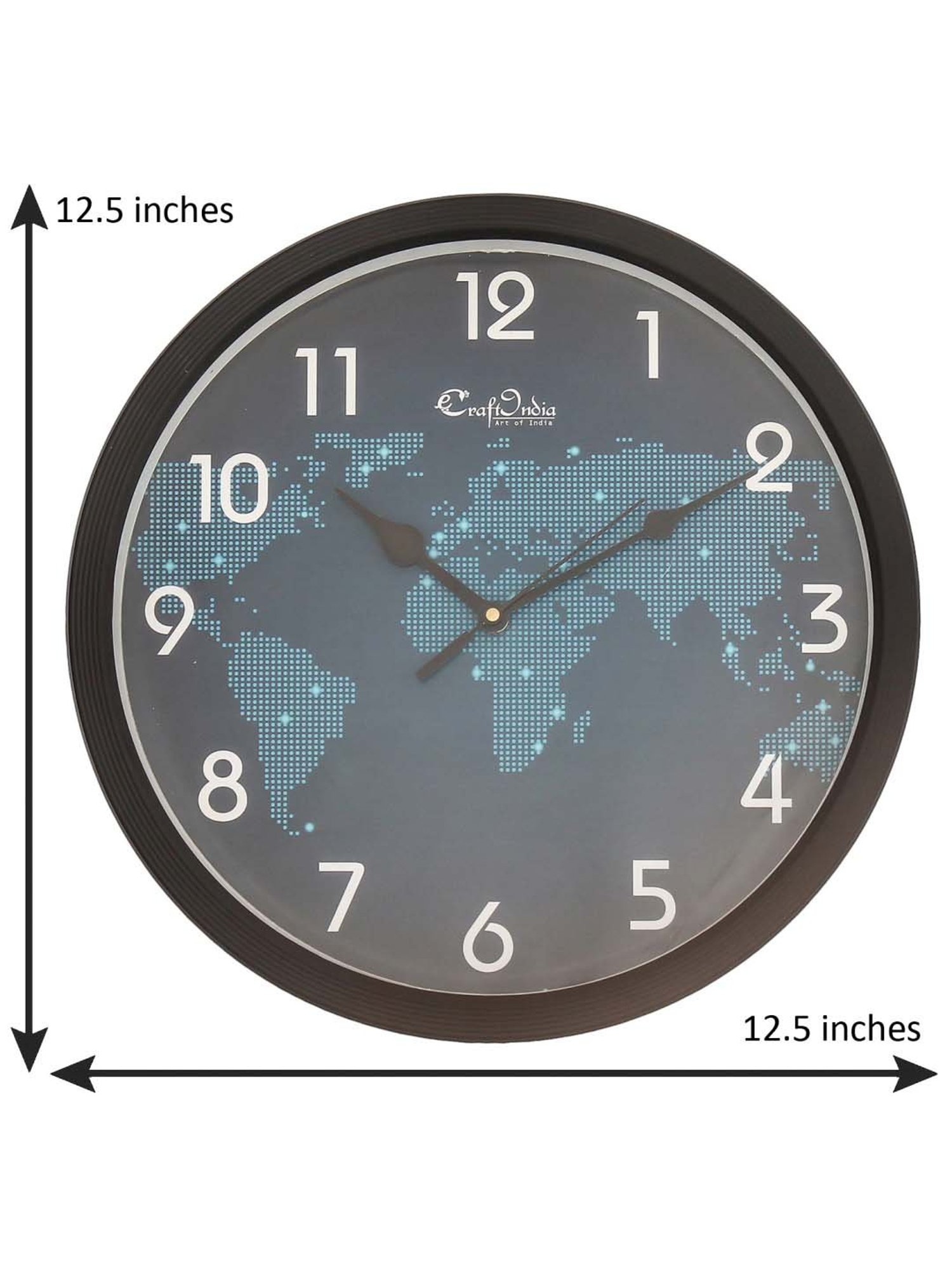 eCraftIndia Designer Round Analog Black Wall Clock