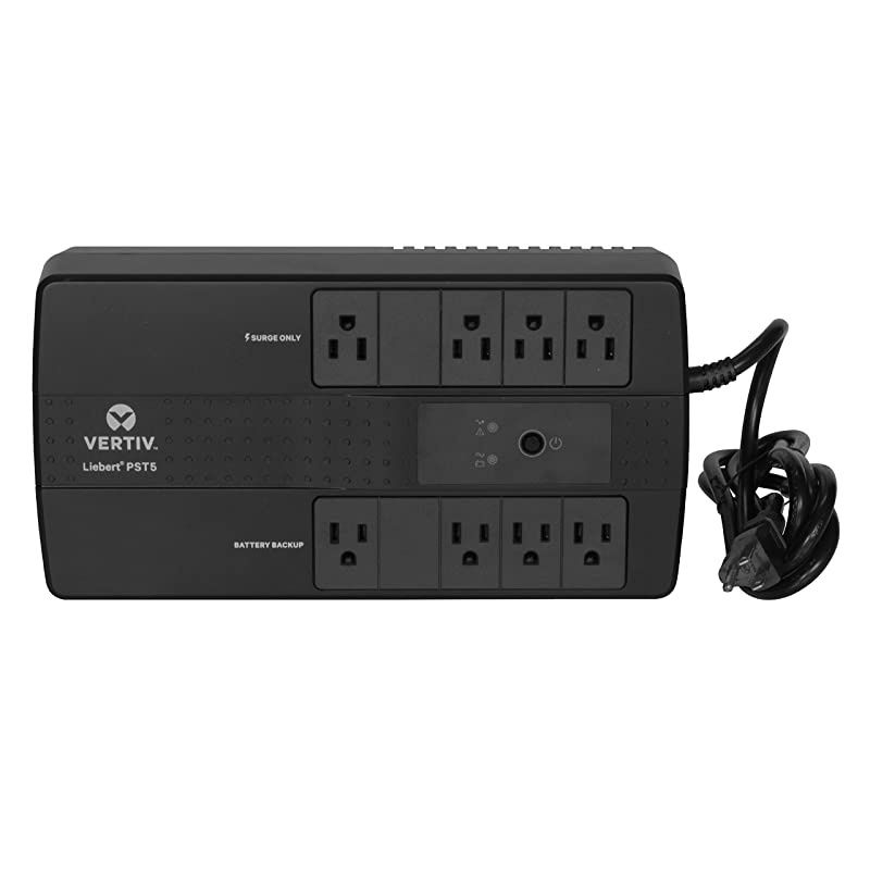 Vertiv  PST5 350VA 200W UPS with Battery Backup & Surge Protection, Eight outlets and a Three-Year, Full Unit Warranty (PST5-350MT120)