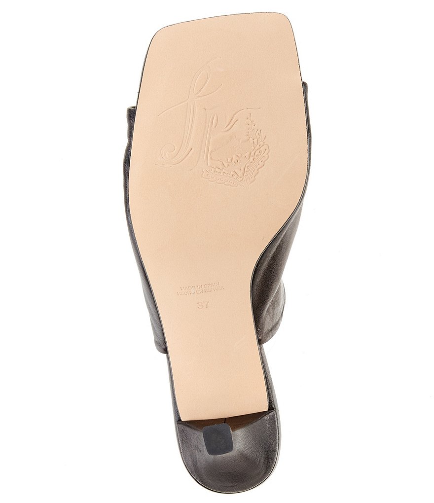 Free People Cara Square Toe Ruched Leather Mules