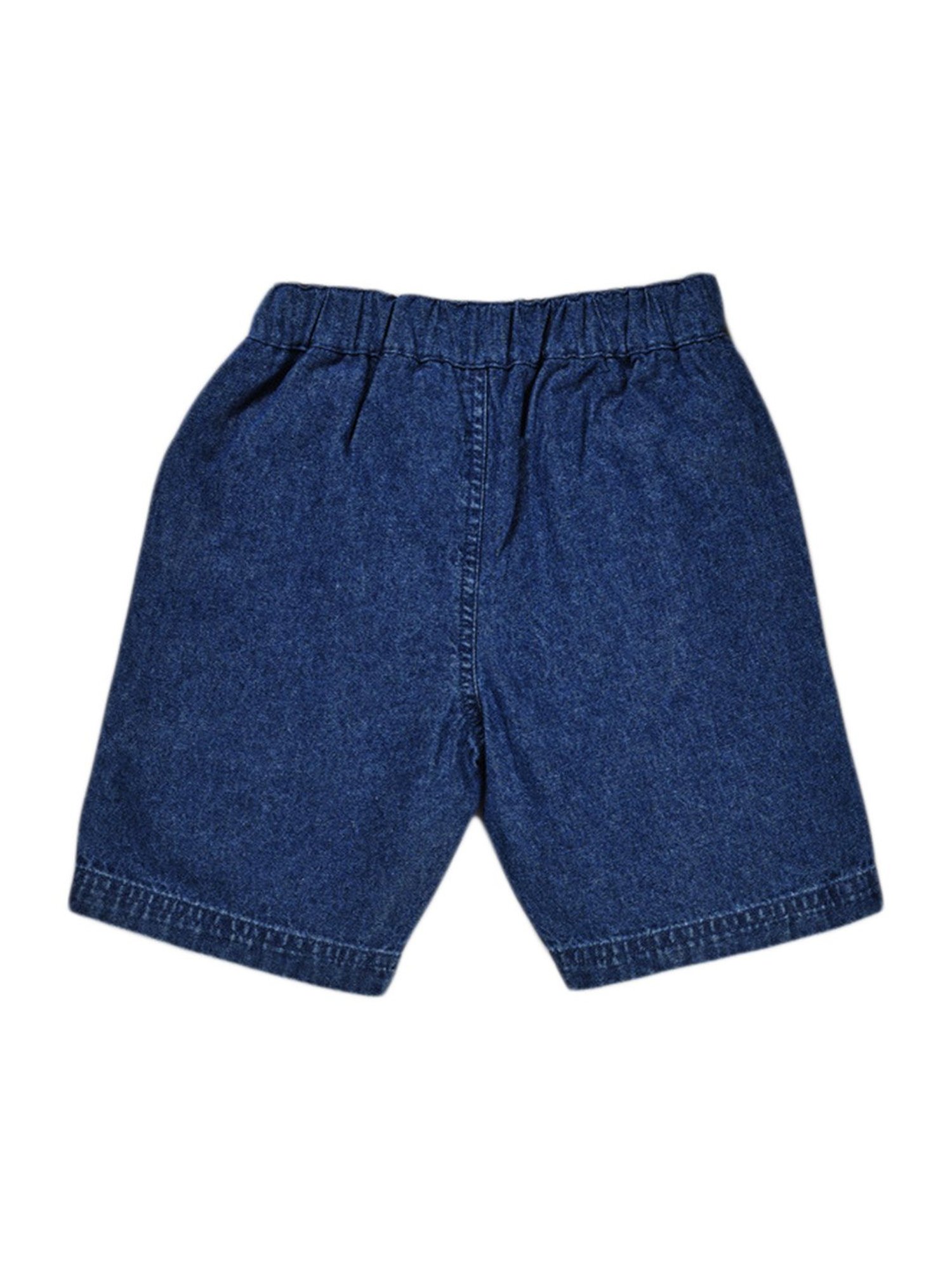 Pranava Kids Blue & Dark Blue Cotton Patch Work T-Shirt & Shorts
