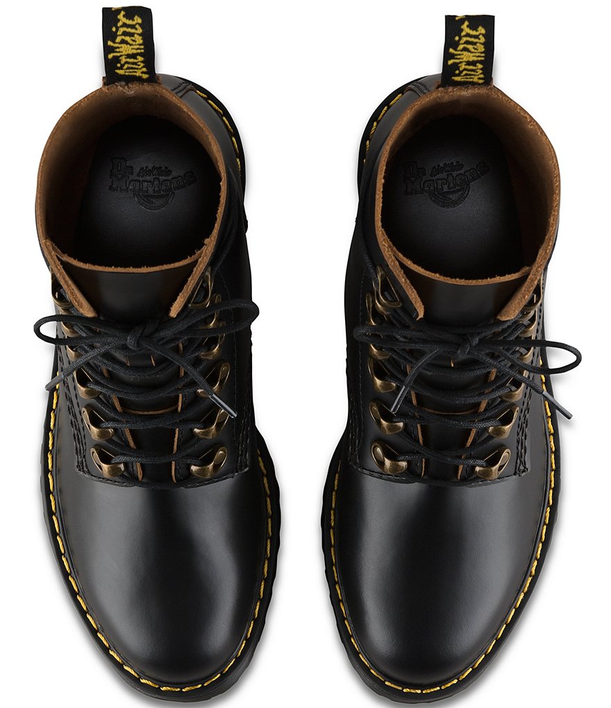 Dr. Martens Leona Smooth Leather Lug Sole Combat Boots