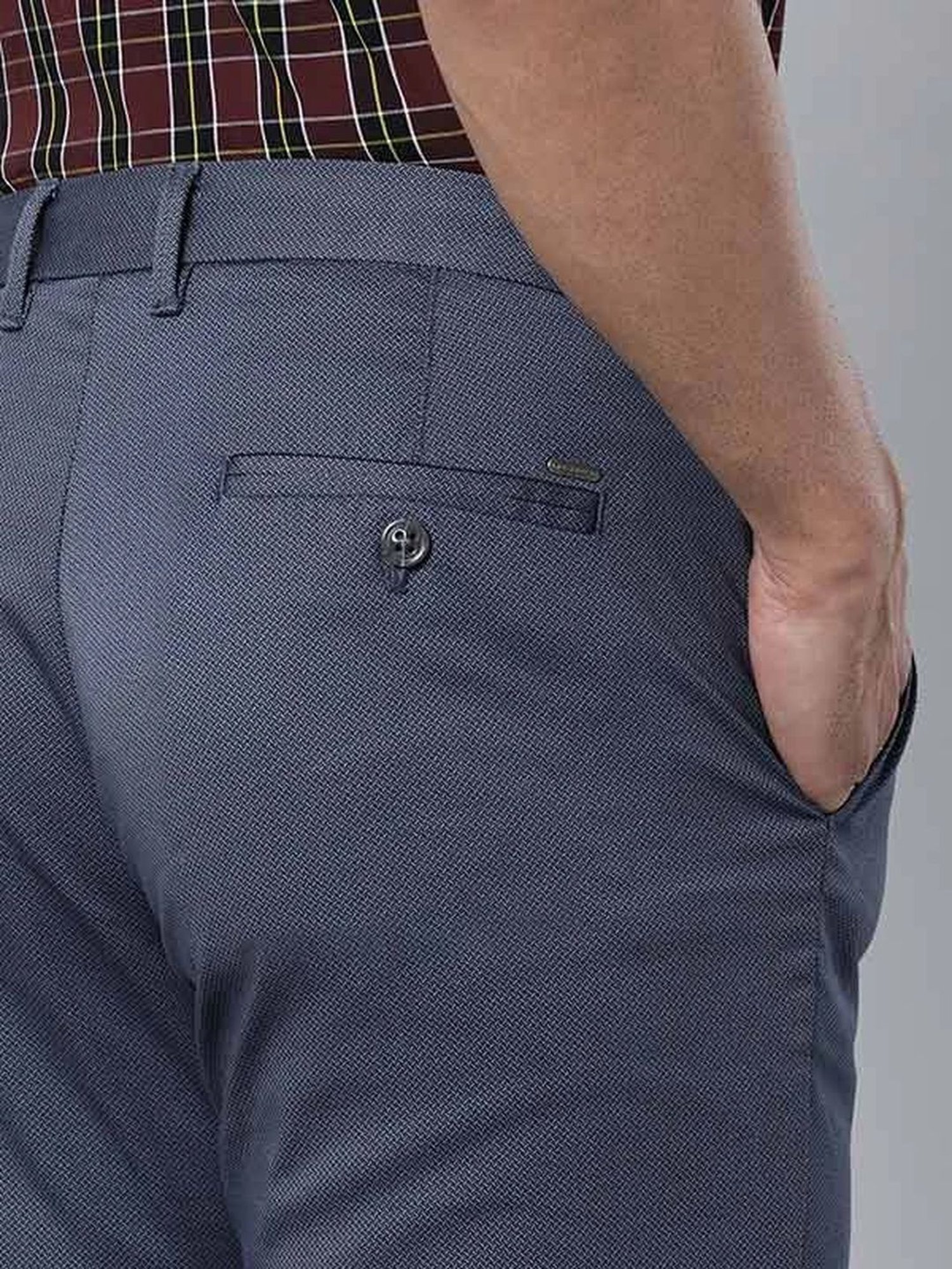 Indian Terrain Grey Slim Fit Trousers