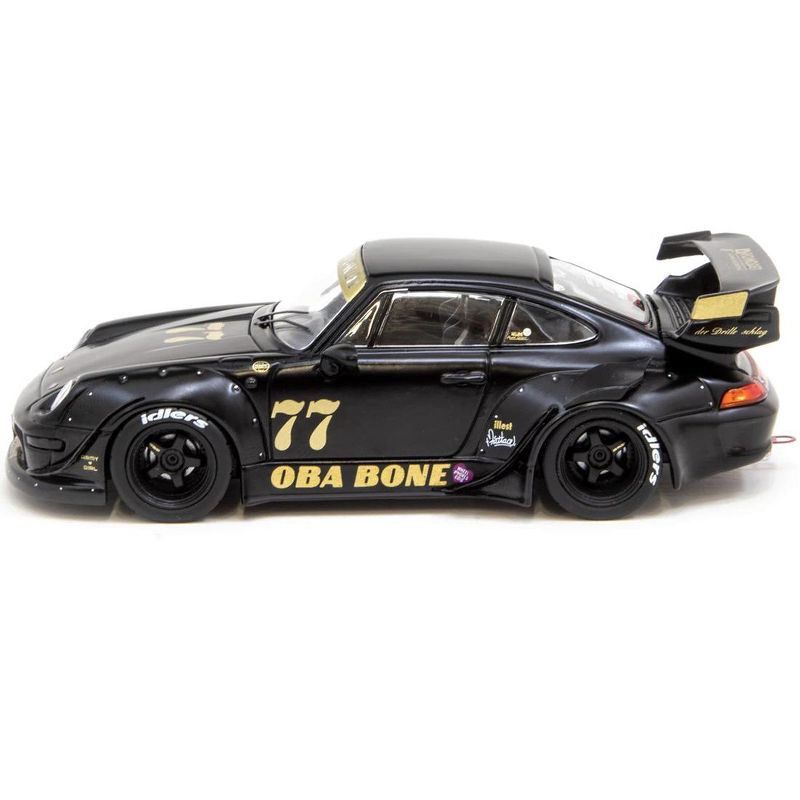 Porsche RWB 993 #77 "Oba Bone" Matt Black "RAUH-Welt BEGRIFF" 1/43 Diecast Model Car by Tarmac Works