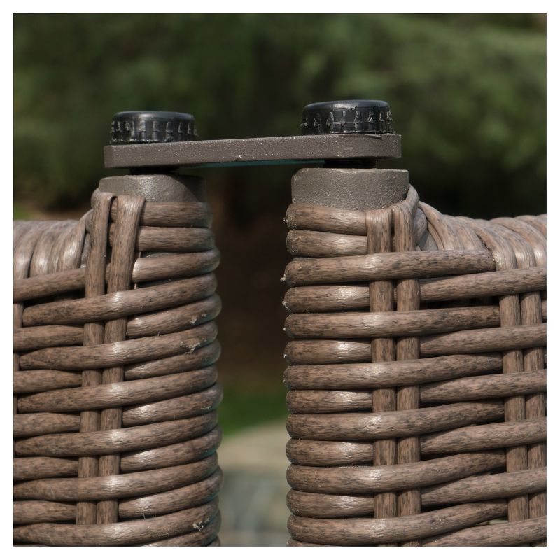 Netherlands 7.67' X 6.58' Wicker Outdoor Screen - Chestnut - Christopher Knight Home