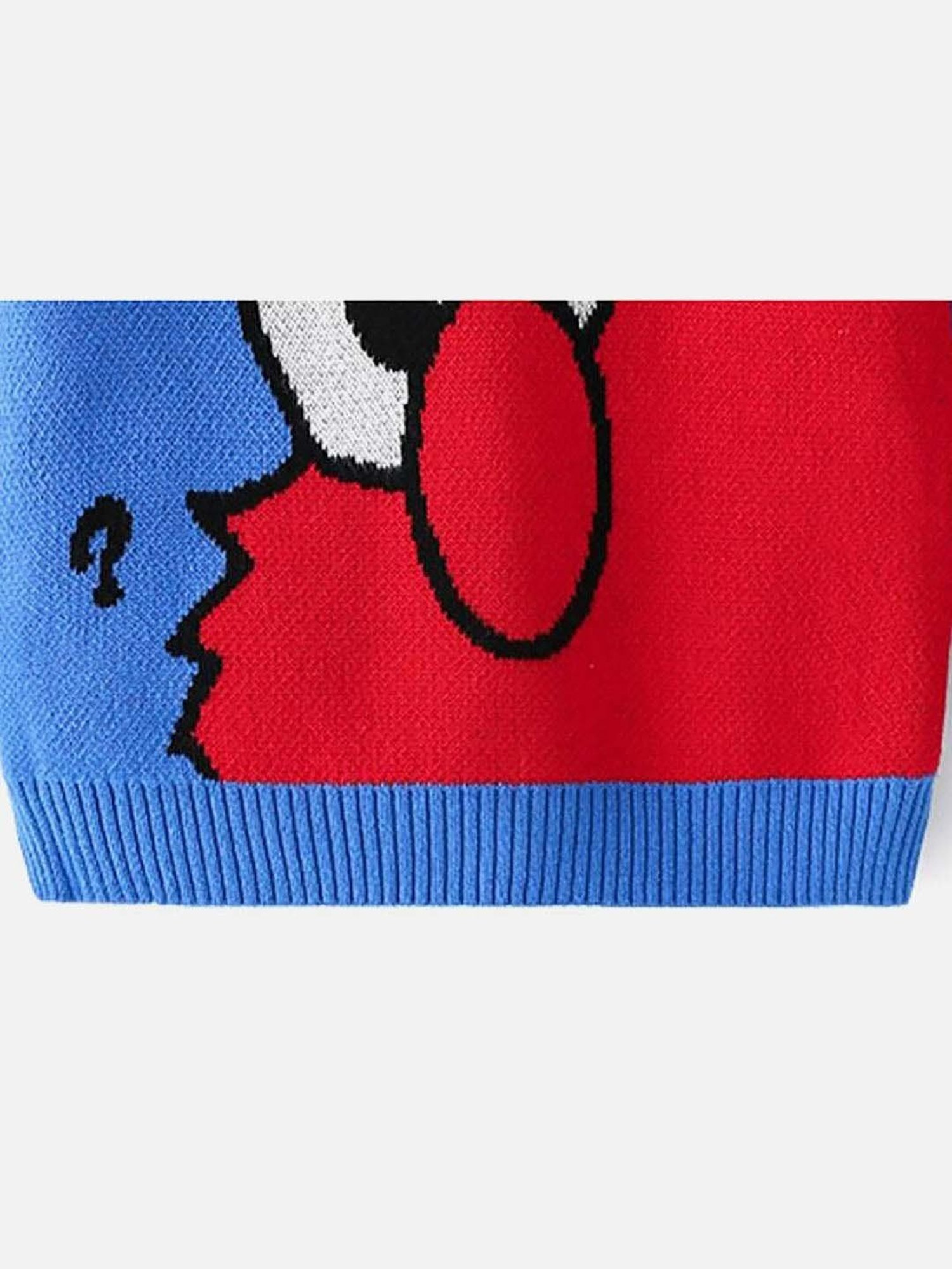Little Surprise Box Kids Blue & Red Printed Full Sleeves Sweater
