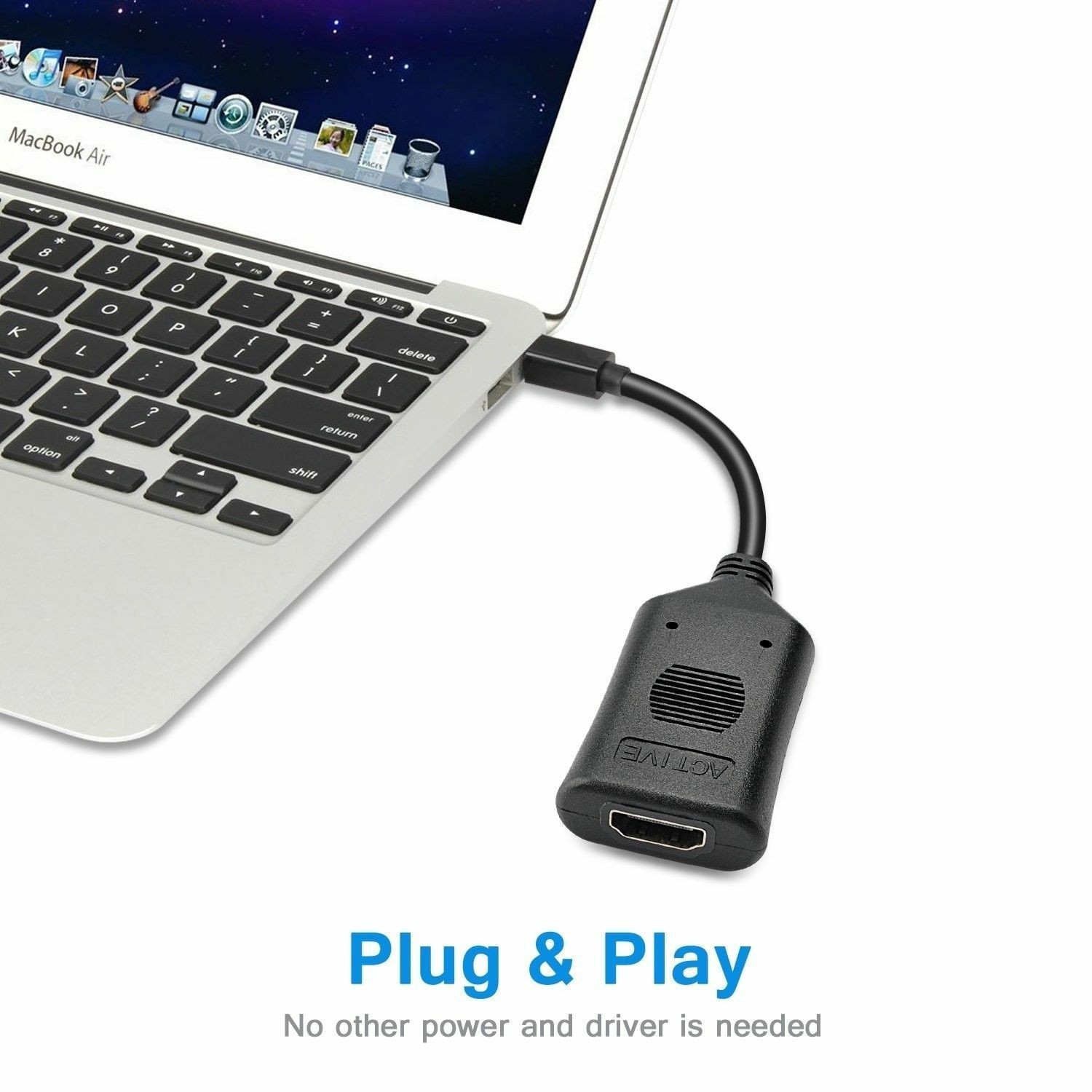 Active Mini DisplayPort male to HDMI female adapter converter, 4kx2k mini DP display port to HDMI audio/video converter for PC monitors, projectors, TVs and other display devices