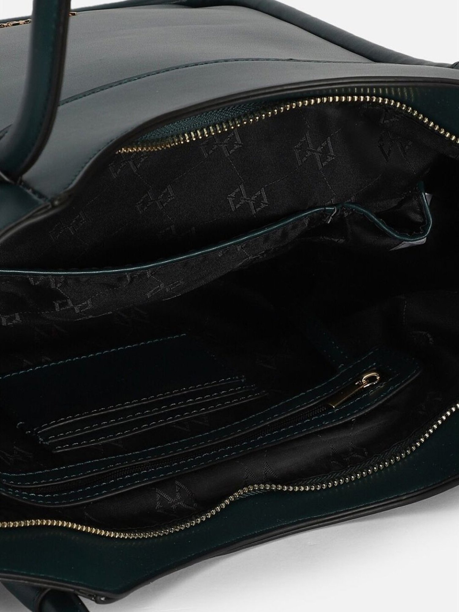 Van Heusen Green PU Solid Bucket Handbag