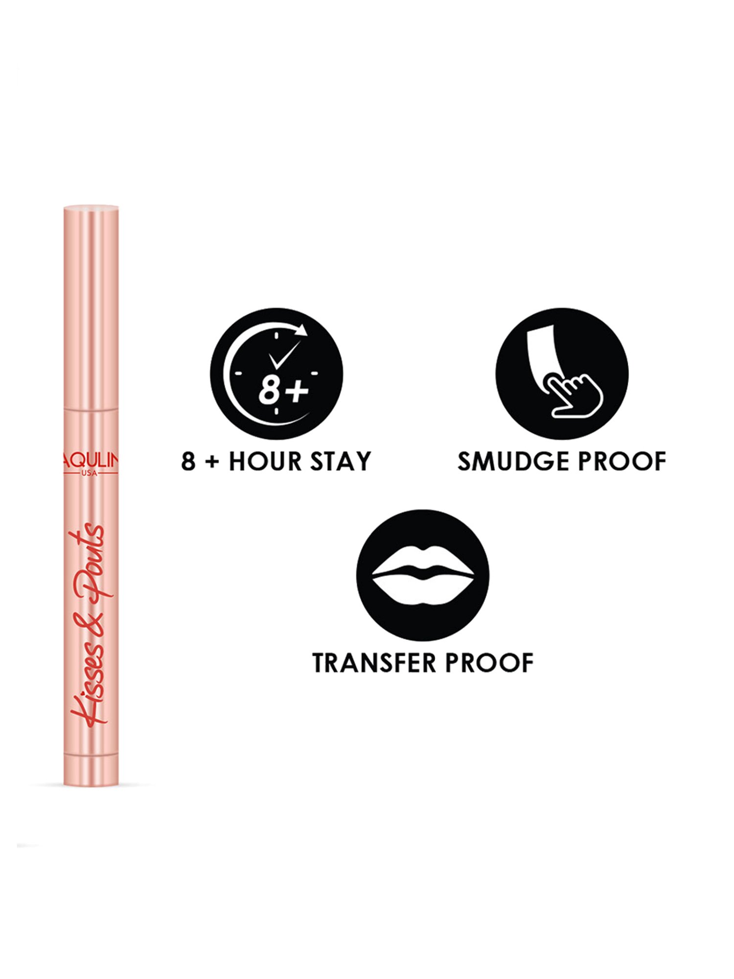 Jaquline USA Kisses & Pouts Transfer Proof Matte Lipstick French Kiss - 1.4 gm