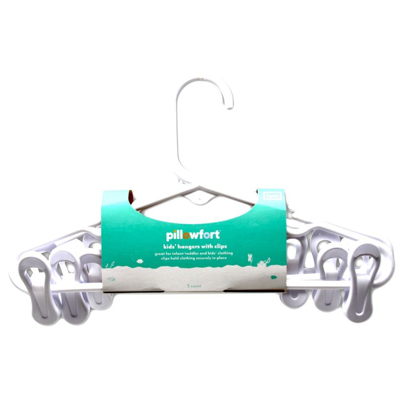 3 pk White Kids' Hanger With Clips - Pillowfort™