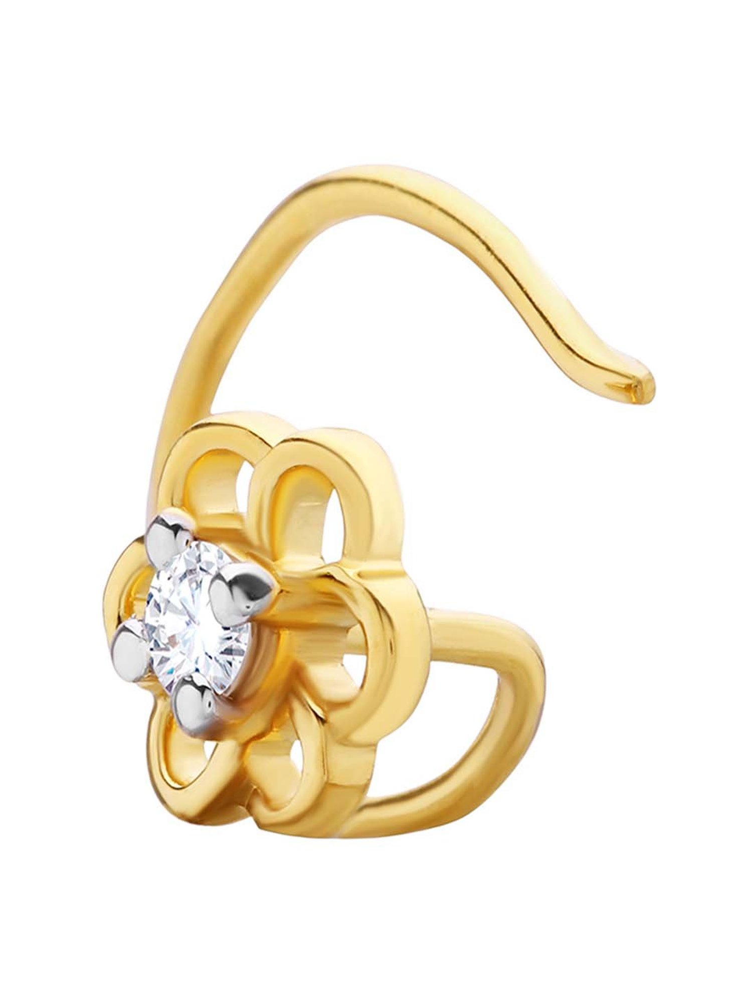 Waman Hari Pethe Jewellers 18k Gold & Diamond Nosepin for Women