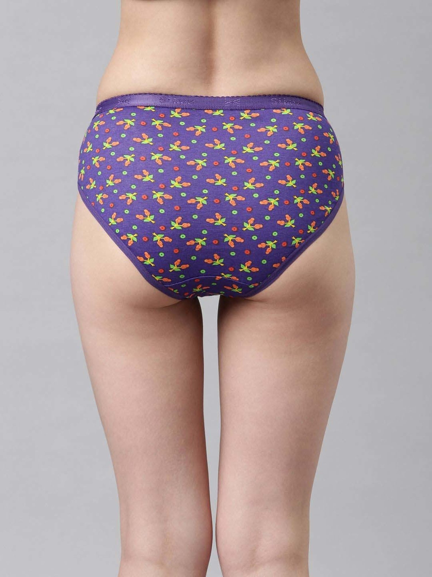 Dixcy Slimz Blue & Pink Printed Hipster Panty - Pack Of 6