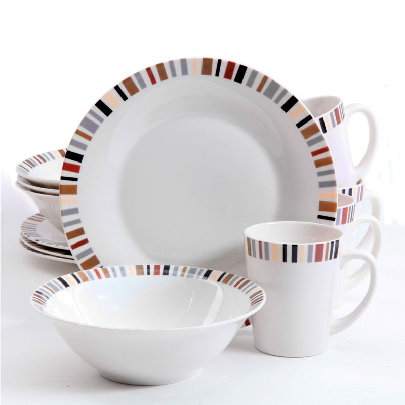 Gibson 12 Piece Lanvale Fine Ceramic Dinnerware Set For 4