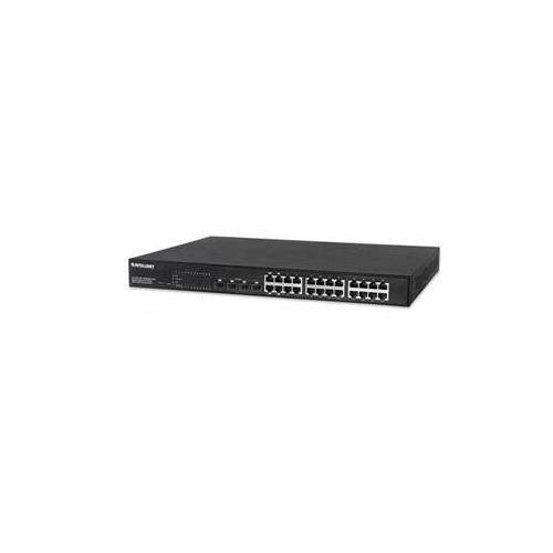 Intellinet 24-Port Gigabit Ethernet PoE+ Web-Managed Switch with 4 SFP Combo Ports