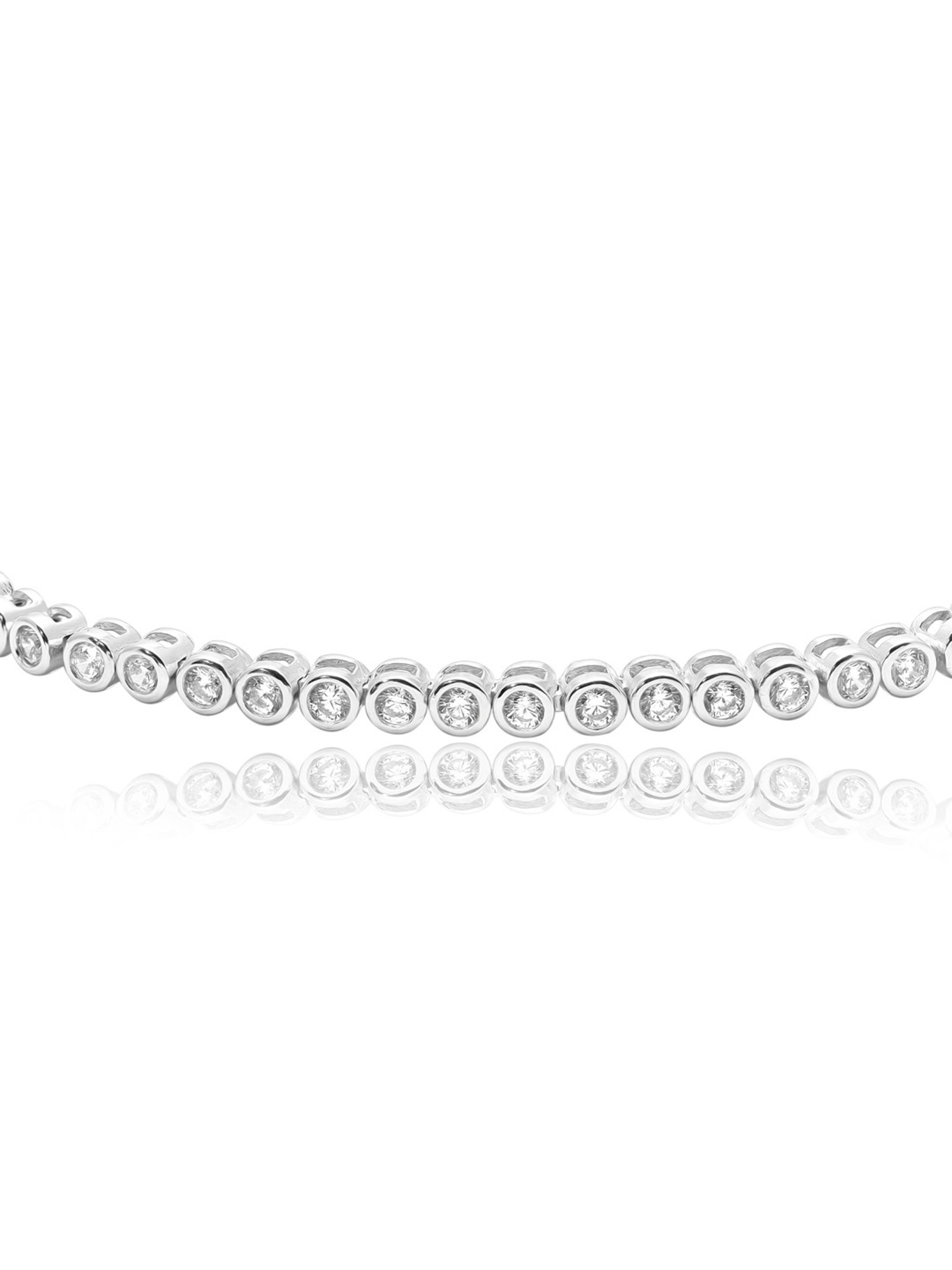 Curio Cottage 925 Silver Dainty Tennis Zirconia Studded Sterling Pull Chain Bracelet