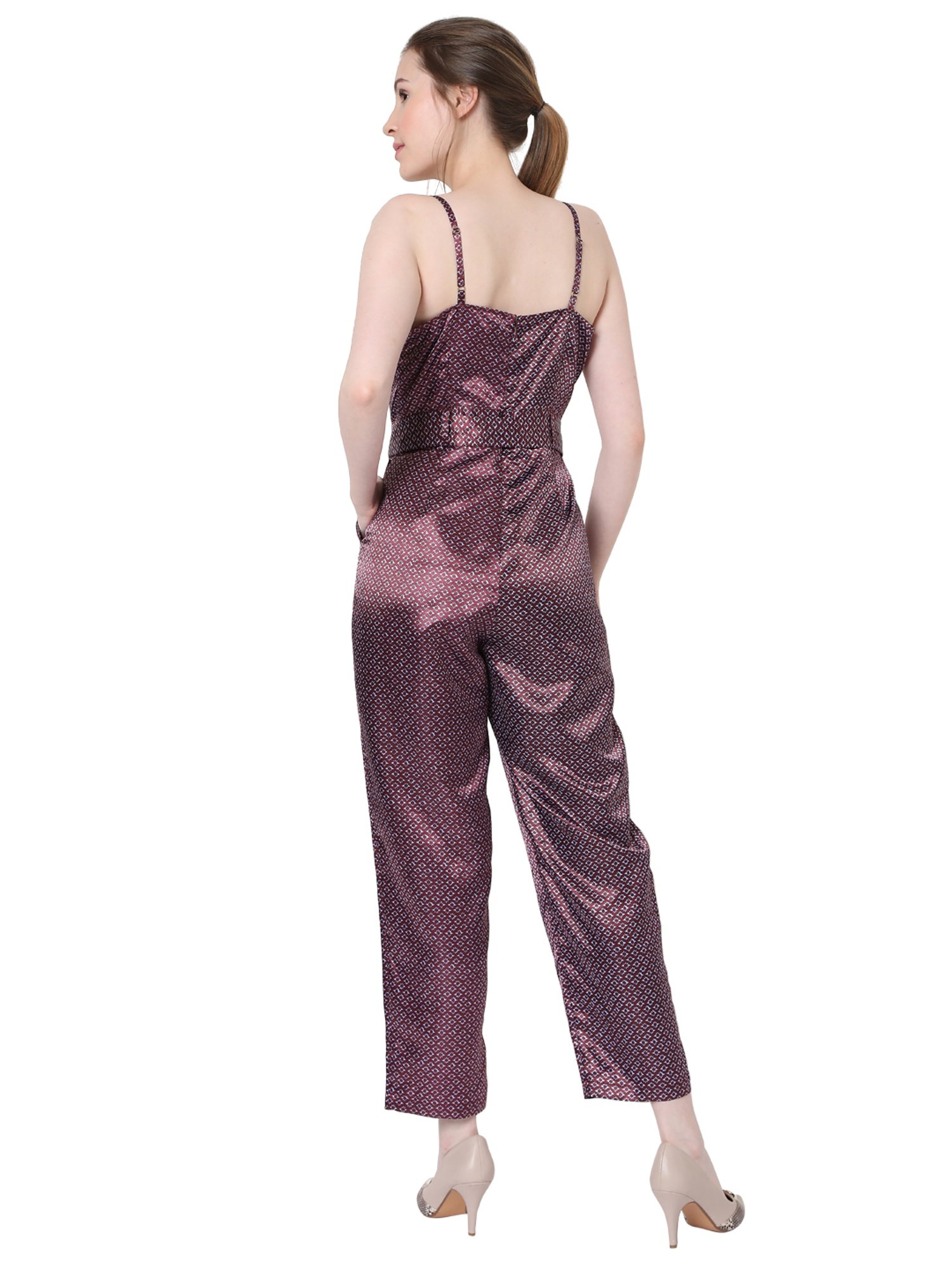 Vero Moda Wine Printed Jumpsuit